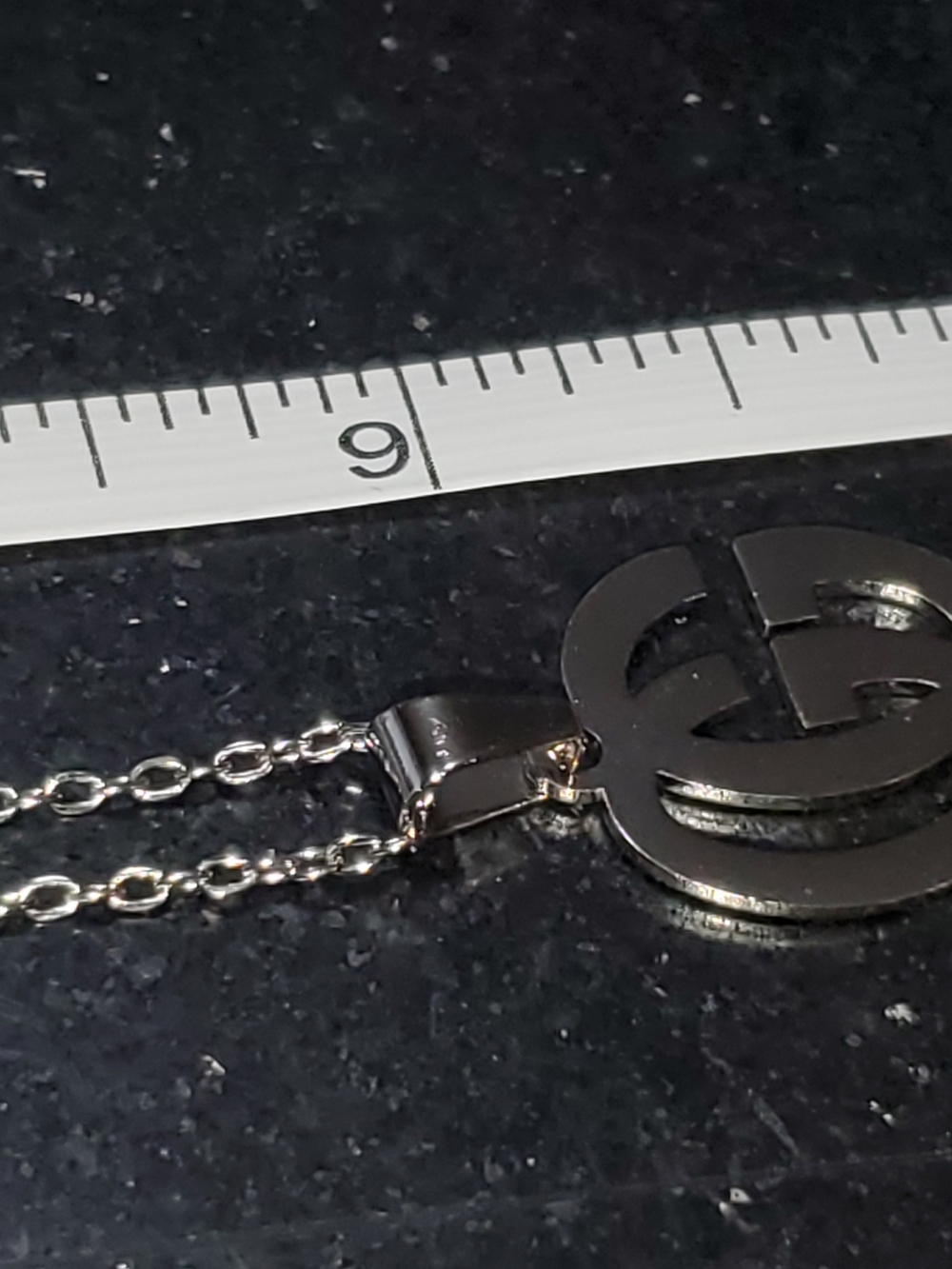 Gold Tone Double G Interlocking Pendant With 18" Necklace